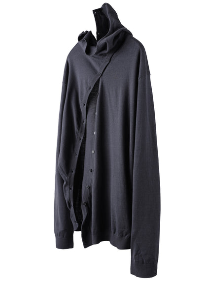 8.0 KNIT HOODIE CENTER (CHARCOAL)