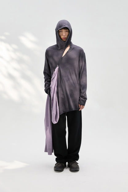 8.0 KNIT HOODIE CENTER (CHARCOAL)
