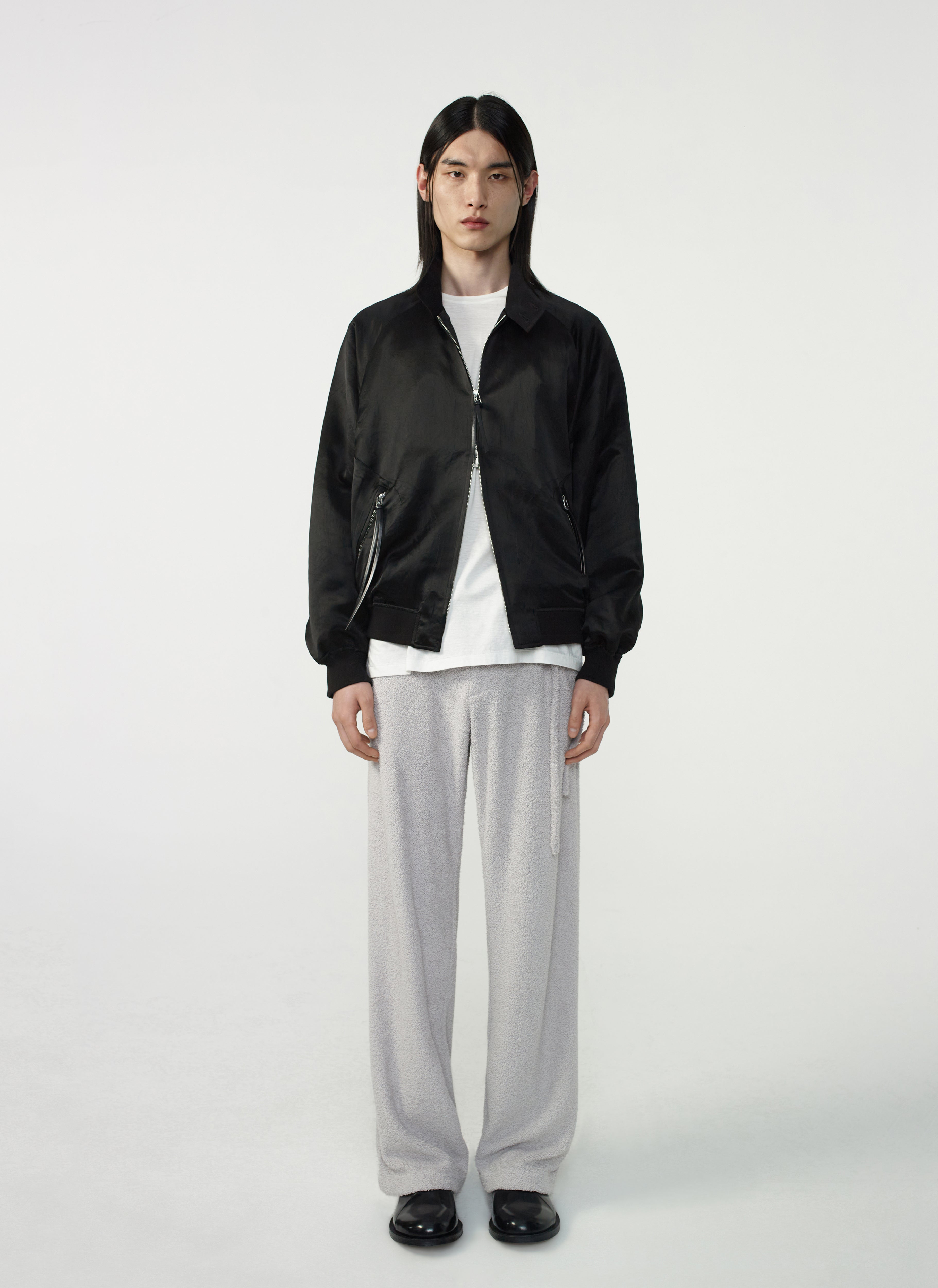 【Uniz】Black Coating Bomber Jacket Opening Bomber (2026) - Black